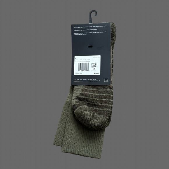 Nike Wool Blend Dri-Fit Olive Green Crew Socks M8-12 FD8472-222 NWT - Picture 4 of 6